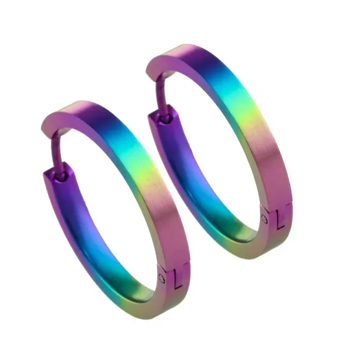Medium Full Rainbow Hoop Earrings